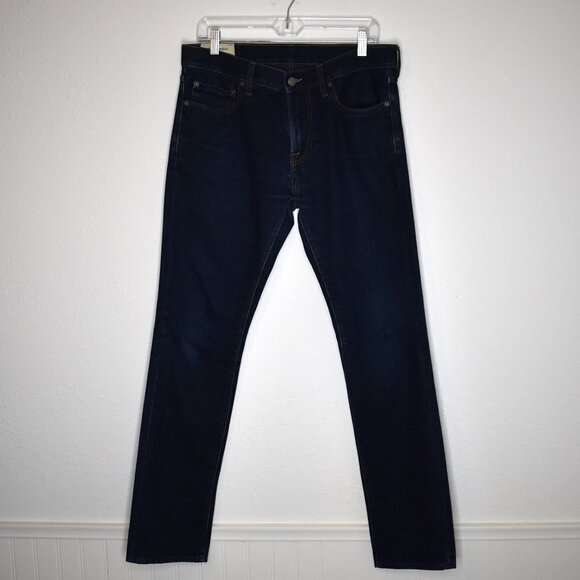 Abercrombie & Fitch Mens Jeans Sz 31 X 32 Skinny Mid Rise Dark Wash 5 Pocket - Picture 1 of 16